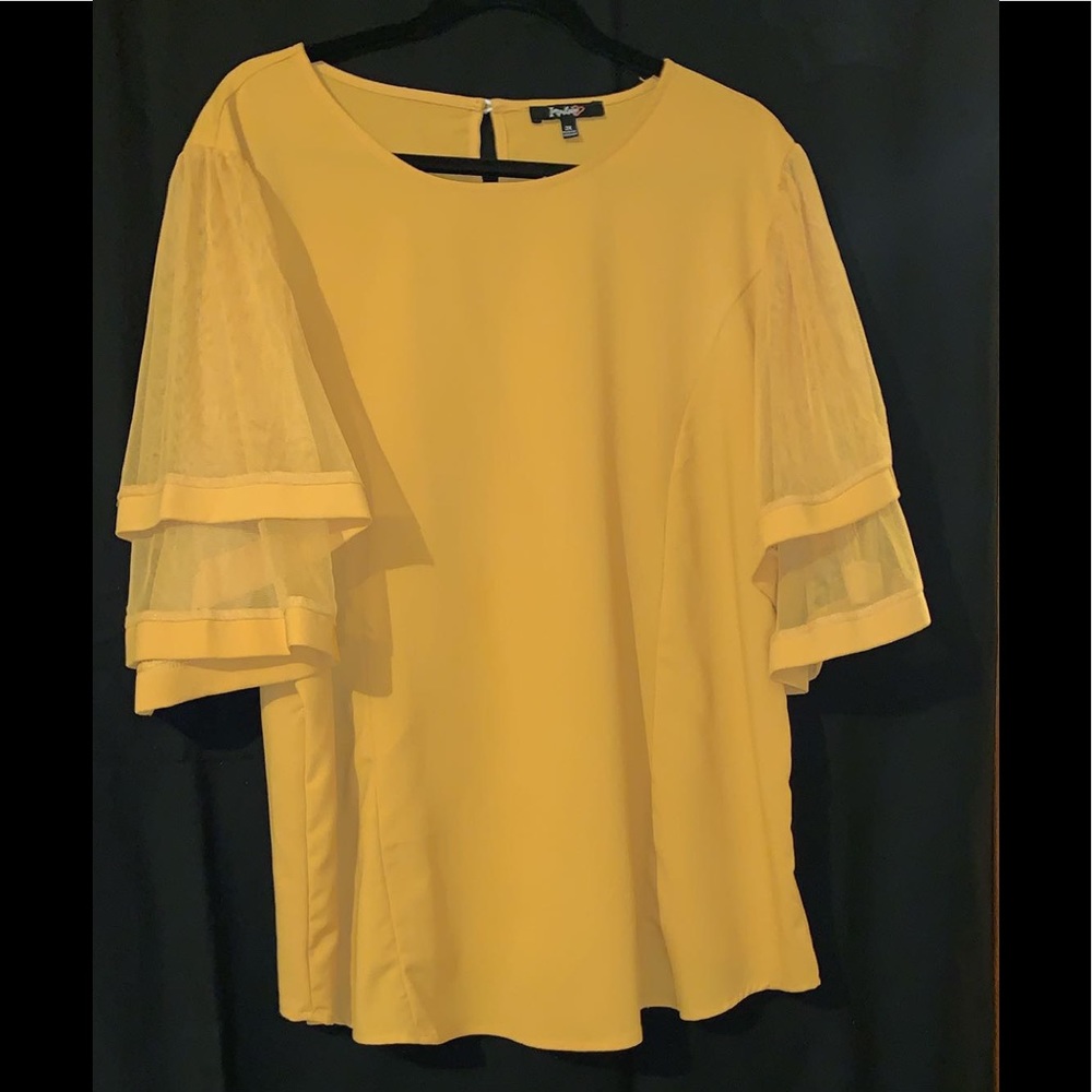 Yellow Top with Tulle material
